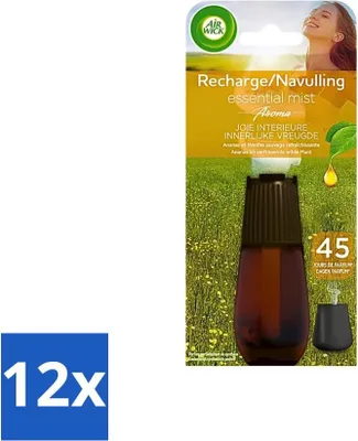 Zdjęcie produktu dla Air Wick Essential Mist – wkład uzupełniający – Szczęście – Ananas i mięta dzika – 20 ml – opakowanie ekonomiczne – 12 sztuk