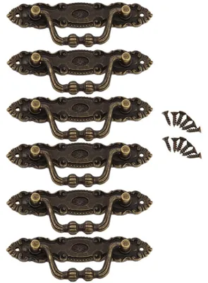 Image de Solidchoice - Poignées de porte vintage en forme de "D" pour meubles (lot de 6)