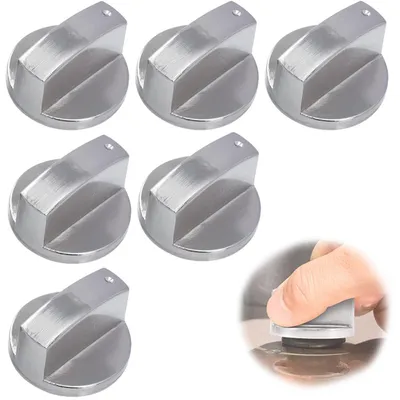 6 Kochfeldknöpfe, 6 mm, Edelstahl, für Gasherd und Ofen