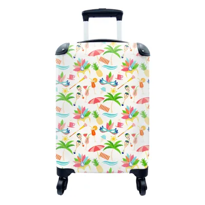 Produktbild von MuchoWow® Koffer Handgepäck Trolley Rollkoffer Kleine Reisekoffer mit 4 Rollen - Muster - Brasilien - Karneval - Cabin Size < 55x40x23 cm & 55x40x20 cm - Fotokoffer - Kabinenkoffer - Boardgepäck - Reise-Box - Reisekoffer - Reisegepäck - Koffer mit Bild - Trolley für Kinder