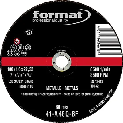 Produktbild von FORMAT Trennscheibe für Stahl 125x1,0mm gerade