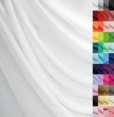 Produktbild von Chiffon Stoff Meterware 150 cm Breite, Weiß