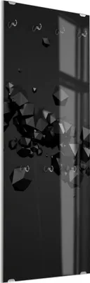 Produktbild von DEQORI Kleiderhaken aus Glas 50x125 cm 'Geometrische Kometen' Wand Garderobe Paneel Haken