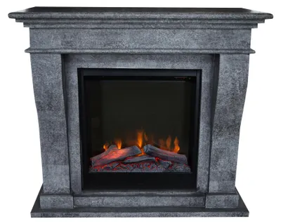 Imagen del producto de Chimenea eléctrica de 1500 vatios - Piedra natural color antracita - 120x110x54 cm