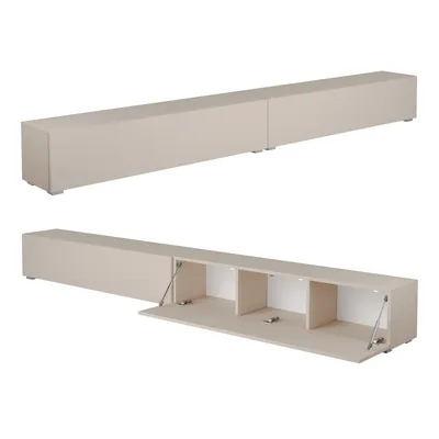 Produktbild von Platan Room TV Lowboard 280 cm breit CHAMPAGNERFARBE Fernsehschrank hängend oder stehend Hängeboard Board Schrank für Wohnzimmer Wandschrank MATT