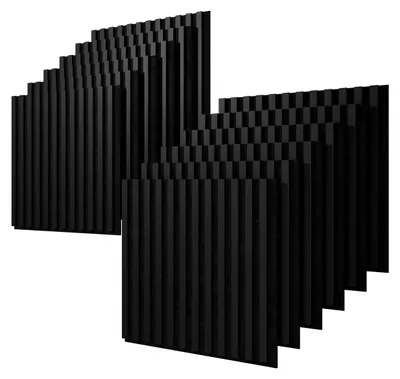 Immagine prodotto di STEGU Linea Acoustic PROline, set di 12 pannelli acustici, dimensioni 60x60,5 cm, lamelle in legno, pannello in MDF, colore nero