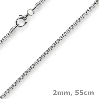 Produktbild von 2mm Venezianerkette rund 585 Gold Weißgold Kette Collier Halskette 55cm Damen