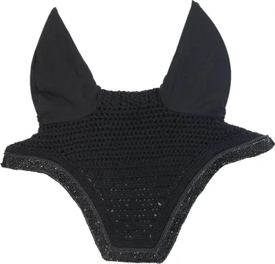 Image de Kentucky Horsewear Bonnet mouche Wellington Glitter Stone Bonnet mouche noir complet