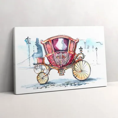 Produktbild von Die alte Kutsche der Königin – Leinwandbild Wandbild – 30x20 cm – Leinwandbilder – Wandbilder – Schlafzimmer – Flur