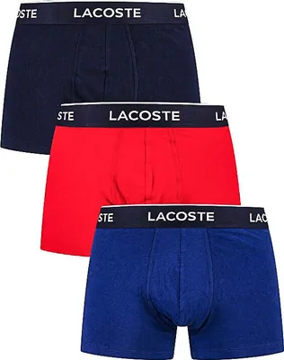 Zdjęcie produktu dla Lacoste Bawełniane elastyczne bokserki w kolorze granatowo-czerwonym dla mężczyzn - X duże / granatowo-czerwone