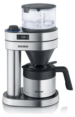 Obrázek produktu pro Severin Caprice, Kávovar na překapávanou kávu, 1 l, Mletá káva, 1580 W, Černá, Nerezová ocel, Průhledná