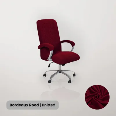 Produktbild von SofaSchutz Bürostuhlbezug Stretch Stuhlhusse Jacquard Bordeaux für Drehstuhl