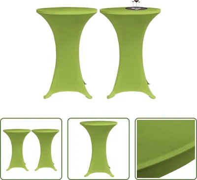 Produktbild von The Living Store Stretch Tischhusse 2 Stk 80 cm Grün