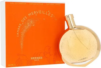 Productafbeelding van Hermes L'Ambre des Merveilles, voor dames, 100 ml, niet navulbare fles, spray, alcohol, parfum (geur), aqua (water), ethylhexyl methoxycinnamaat, benzyl salicylaat,..., 1 stuk