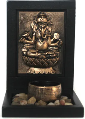 Produktbild von 3D Effekt Deko Teelichthalter Fengshui Ganesha Zen Garten Nr:FH28
