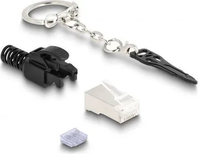 Produktbild von DeLOCK RJ45 Modularer Stecker Cat.6A verschließbar 10er Set, RJ45, Schwarz, Metallisch, Männlich, Gerade, Polycarbonat (PC), Cat6a