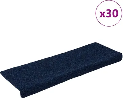 Obrázek produktu pro Schodové rohože samolepicí 30 ks 65 x 21 x 4 cm tmavě modré obdélníkové okraje