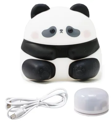 Produktbild von Eurocatch LED Nachtlicht Panda - Kinderlampe dimmbar - Silikon - Wiederaufladbar - Babyzimmer Kinderzimmer - Touchsteuerung