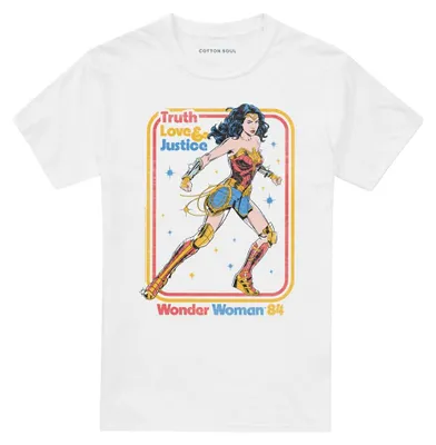 Obrázek produktu pro Tričko "Wonder Woman" s nápisem "Pravda, Láska, Spravedlnost" pro muže/ženy, uni model TV40958 (velikost 5XL), bílá barva