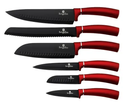 Produktbild von Messerset mit Antihaftoberfläche 6-tlg. Burgundy Metallic Line