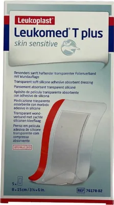 Productafbeelding van BSN Medical Leukoplast Leukomed T Plus, huidvriendelijk, 8x15 cm