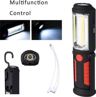 Produktbild von Wiederaufladbare magnetische Taschenlampe mit 3W 360LM COB-LED - Tragbare Arbeitsleuchte