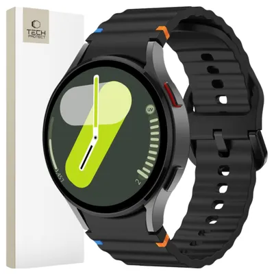 Image de Tech-Protect Silicone Sport Samsung Galaxy Watch 4 / 5 / 5 Pro / 6 / 7 / Fe Noir
