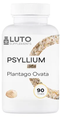 Zdjęcie produktu dla LUTO Supplements - Kapsułki z łuski babki płesznik (psyllium) - 90 kapsułek - 1200 mg na 3 kapsułki