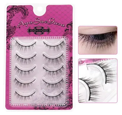 Obrázek produktu pro Umělé řasy, 5 párů, přírodní vzhled, délka 5-11 mm