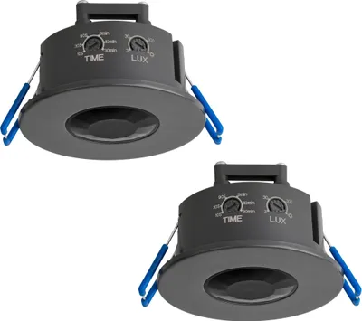 Produktbild von 2x Bewegungs Melder Unterputz 360° Einbau Montage Decke Infrarot Sensor SEBSON