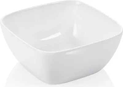 Produktbild von 12x Eckige Schale 1,2 l weiß, Porzellan Schüssel 18 x 18 x 8 cm