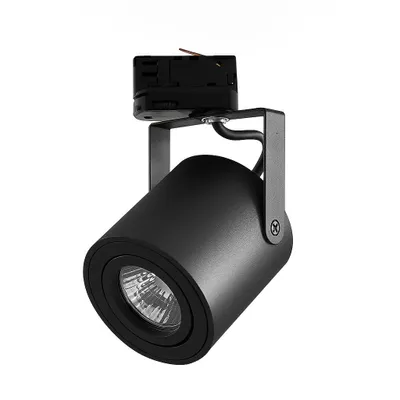 Produktbild von MasterLED Deckenstrahler – Ø 80 mm – 3-Phasen – schwarz – GU10 – Schienensystem – schwenkbar – Deckenspot schwarz – Deckenleuchte Schienensystem – ABI