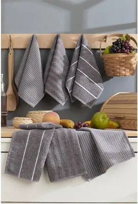 Produktbild von Mijolnir, Sofya - Anthracite, Waschhandtuch-Set (6-teilig), Anthrazit, 100% BAUMWOLLE,  30 x 50 cm