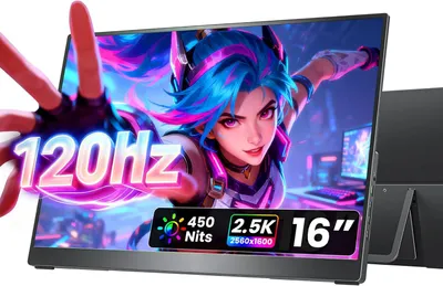 Immagine prodotto di Monitor portatile - 16 pollici - 2,5K QHD - 120 Hz - Secondo schermo per laptop e PC