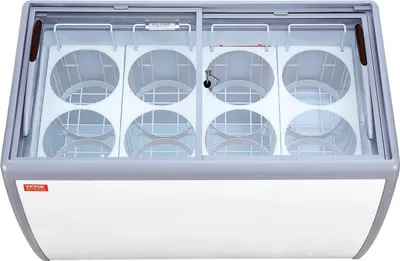 Productafbeelding van 370 L Commerciële Vitrinekoeling voor IJsku, Inclusief Diepvrieskast voor Sorbet