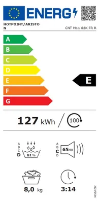 Image de Sèche-linge à pompe à chaleur 60cm 8kg - Hotpoint - CNTM1182KFRR -