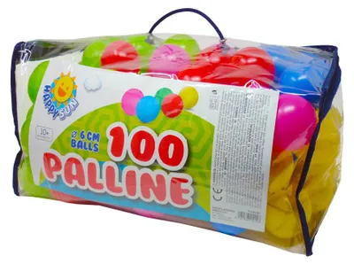Immagine prodotto di Sacca 100 Palline Ø 6 cm in Plastica Morbida Multicolore