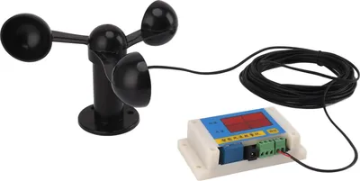 Zdjęcie produktu dla 3 łopatki wentylatora Wieża Żuraw Anemometr 3 łopatki USB 5V Wysoka dokładność 2?12 Dźwignia Prędkość wiatru Urządzenie alarmowe do użytku na zewnątrz