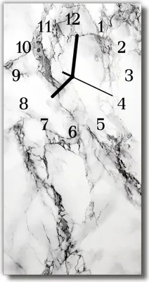 Produktbild von Tulup Glasuhr Wanduhr Küchenuhr Echt-Glas 30x60 Marmor Silber