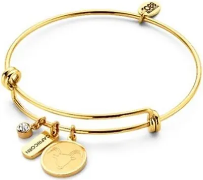 Produktbild von CO88 Collection Zodiac 8CB-90279 Stahlarmband mit Anhängern – Sternzeichen Steinbock – Einheitsgröße – Goldfarben