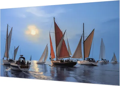 Produktbild von Fototapete - Wandbilder für Wohnzimmer - 416x254 - Dekorative Wandfolie - Modernes Design für Wanddekoration - Tapeten für Innenräume - Segelabenteuer
