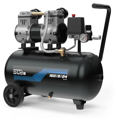 Produktbild von Güde Silent Kompressor Airpower 160/8/24 ölfrei | 8 bar | 140 l/min | 24 L Kessel