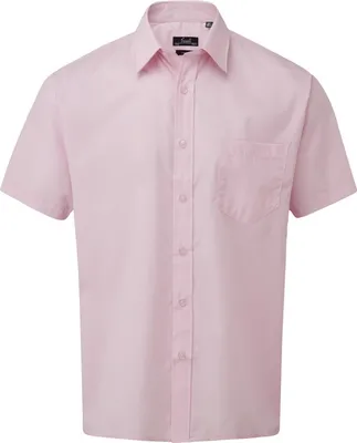 Produktbild von Premier Herren Popelin-Hemd, kurzärmlig PC3227 (45,5cm) (Pink)