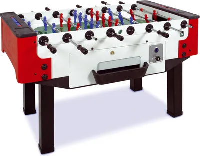 Produktbild von Norditalia Outdoor Tischfußball Kickertisch "Storm" F-3 mit Münzeinwurf schwarz / rot / weiß Teleskopstangen (SA)