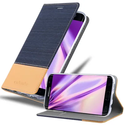 Image de Cadorabo Housse pour Samsung Galaxy S7 EDGE Housse en bleu Housse pour portable Etui Book Case Cover