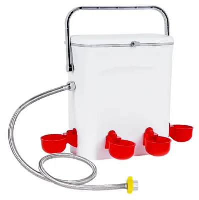 Produktbild von 9L Hühnertränke mit 4 Tränkebecher Automatischer Wasserspender für Hühner und Küken