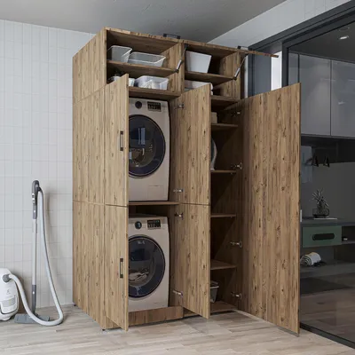 Immagine prodotto di Roomart DORA-II Mobile da appoggio per lavatrice, larghezza 130 cm, rovere