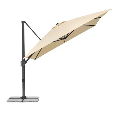Produktbild von Schneider Ampelschirm TAVO 400 x 300 cm natur – UV-Schutz, 360° drehbar, neigbar, air-vent, lichtecht, inkl. Plattenständer & Schutzhülle
