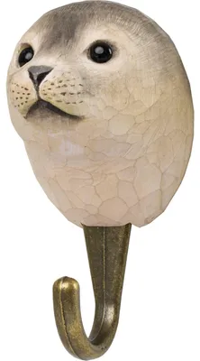 Produktbild von Wildlife Garden Decohook Wandhaken Robbe (handgeschnitzt)