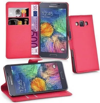 Produktbild von Cadorabo Hülle für Samsung Galaxy A7 2015 Schutz Hülle in Rot Handyhülle Etui Case Cover Magnetverschluss